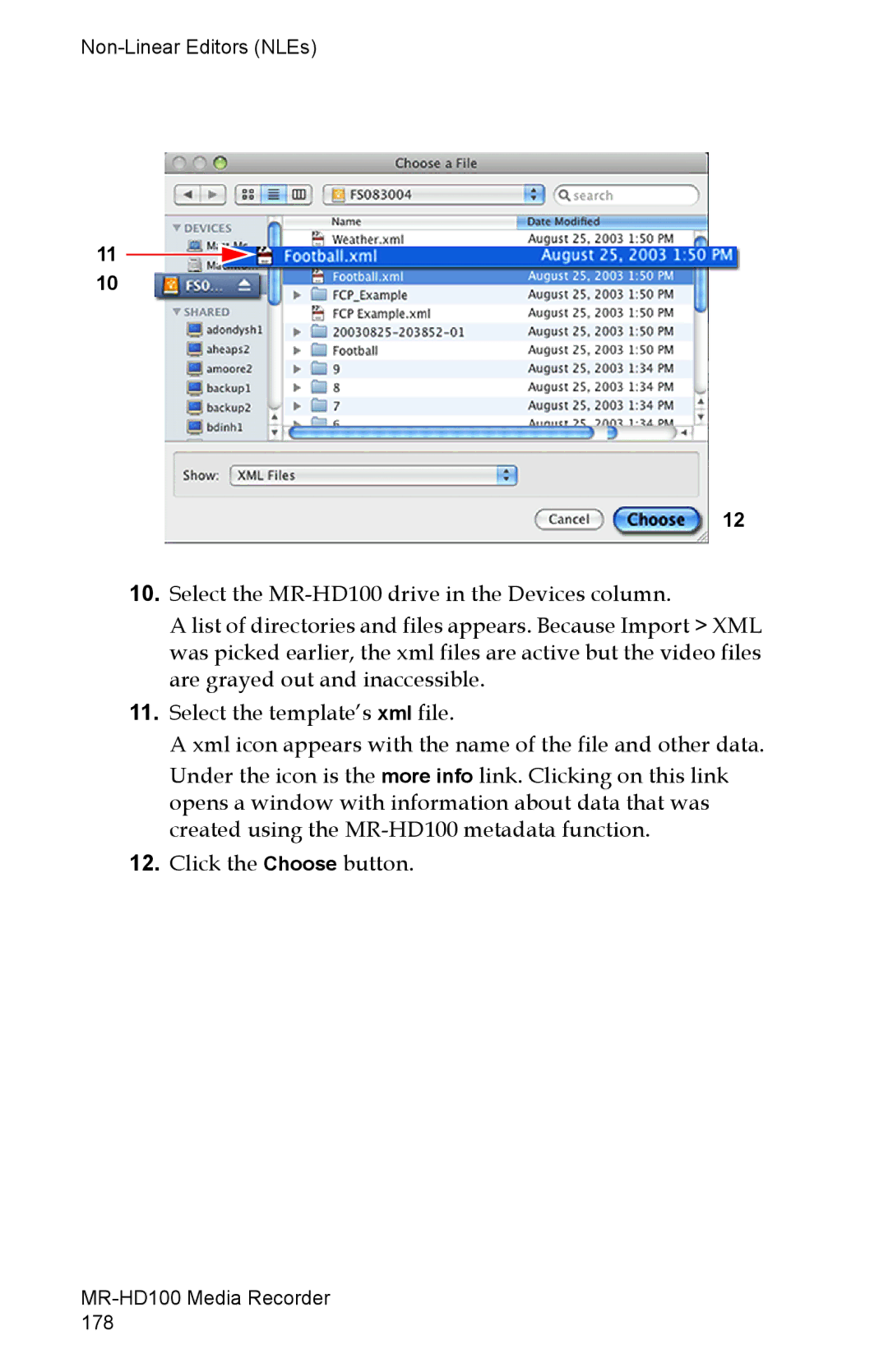 FOCUS Enhancements MR-HD100 manual Non-Linear Editors NLEs 