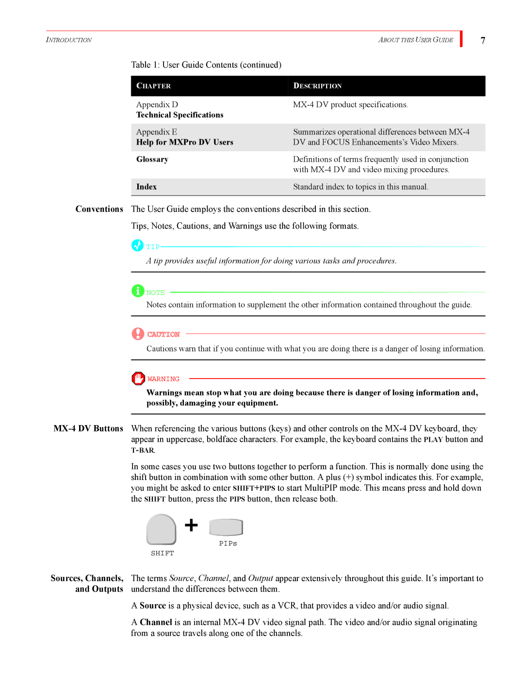 FOCUS Enhancements MX-4DV manual Technical Specifications 