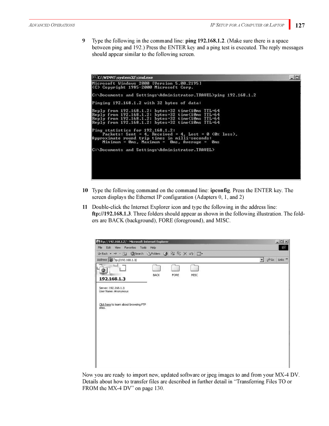 FOCUS Enhancements MX-4DV manual 127 