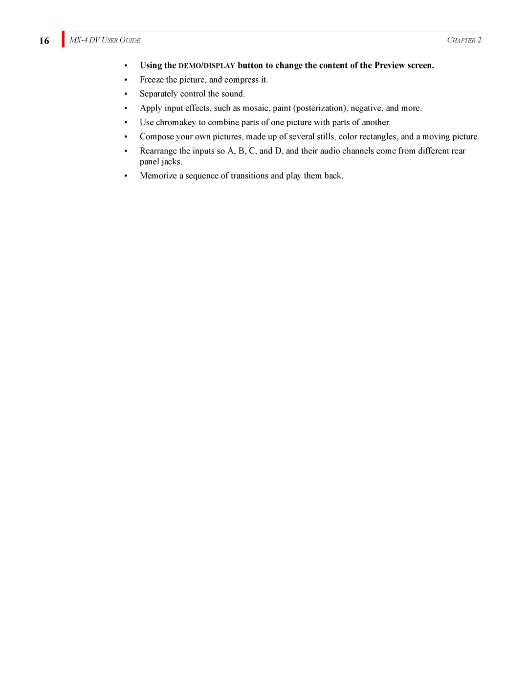 FOCUS Enhancements MX-4DV manual MX-4 DV User Guide 