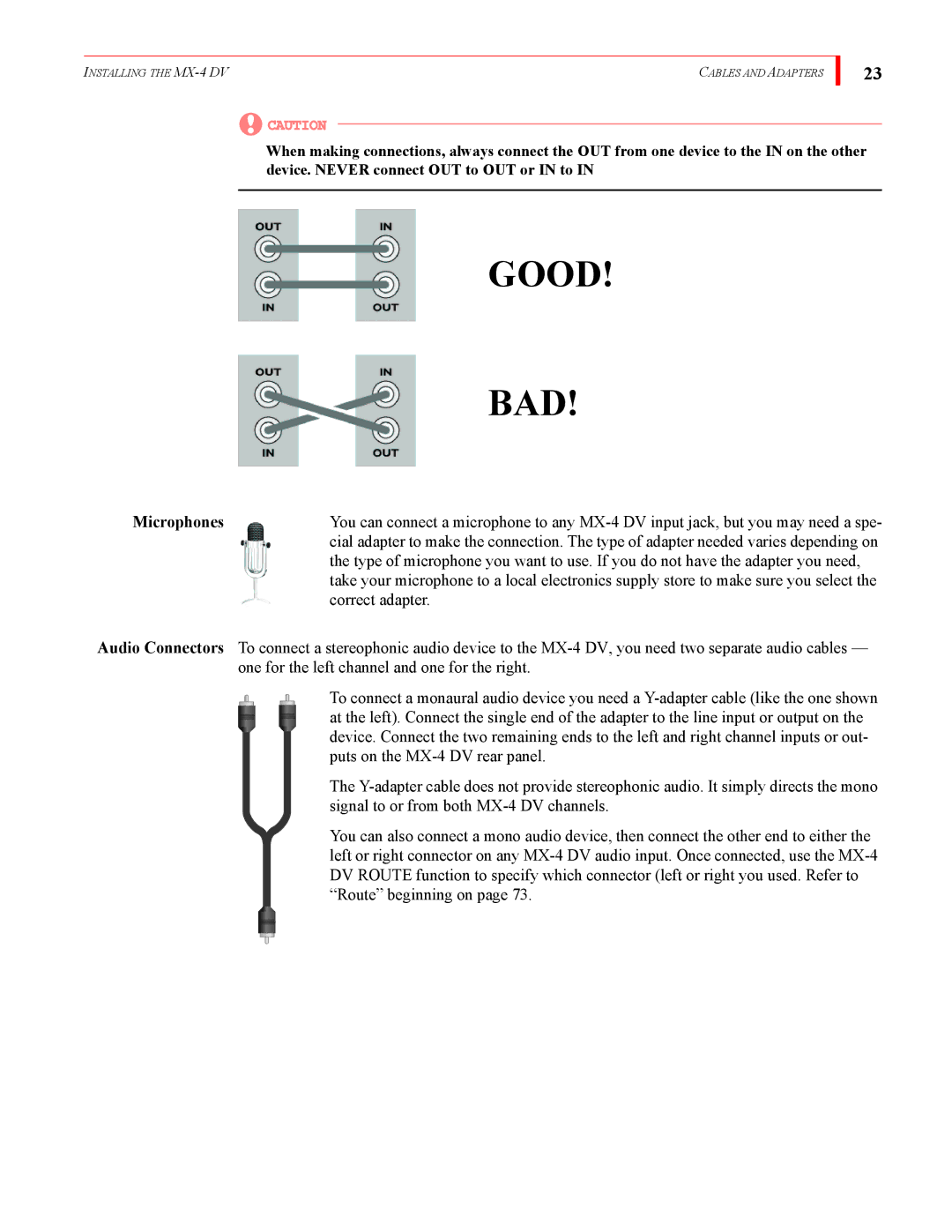 FOCUS Enhancements MX-4DV manual Good BAD, Microphones 