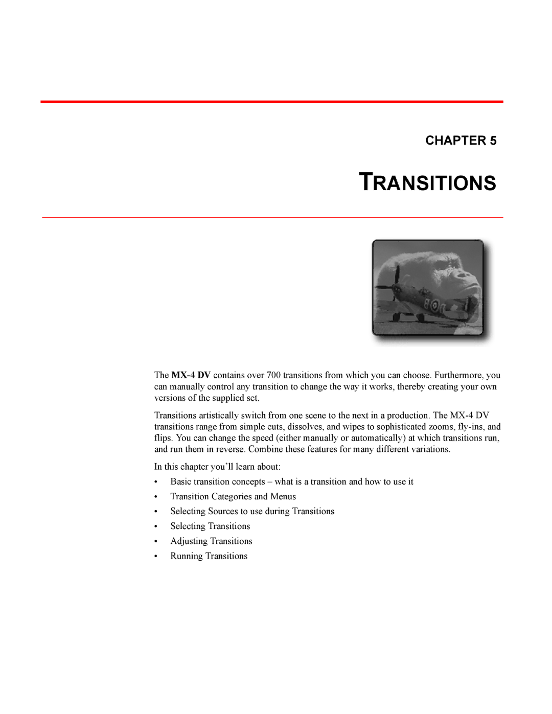 FOCUS Enhancements MX-4DV manual Transitions 