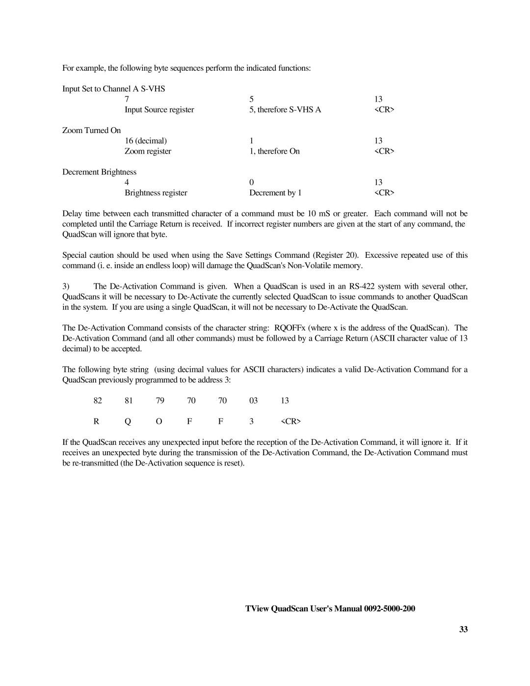 FOCUS Enhancements TView Quad Scan Manual user manual 