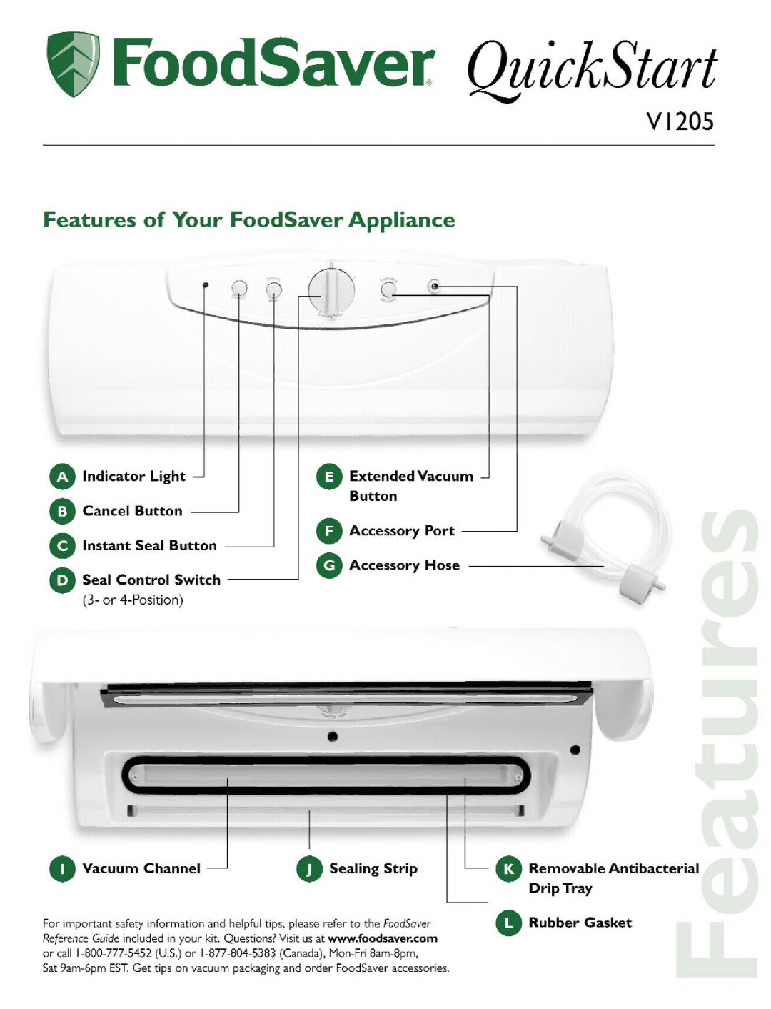 FoodSaver V1205 manual 