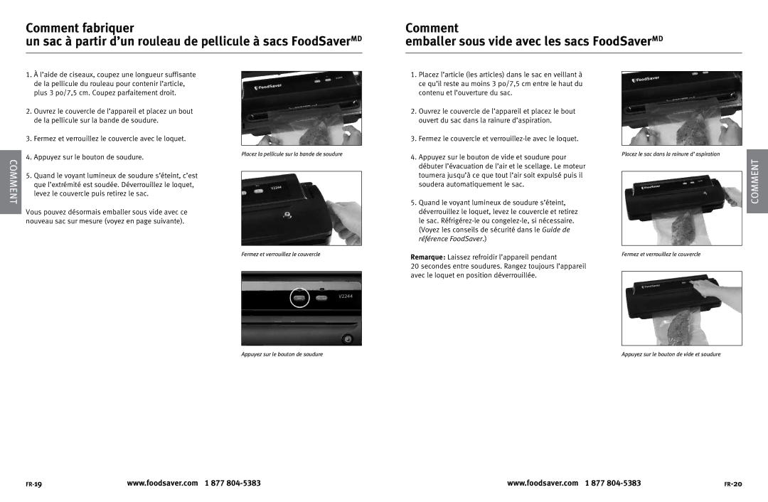 FoodSaver V2222 user manual Comment 