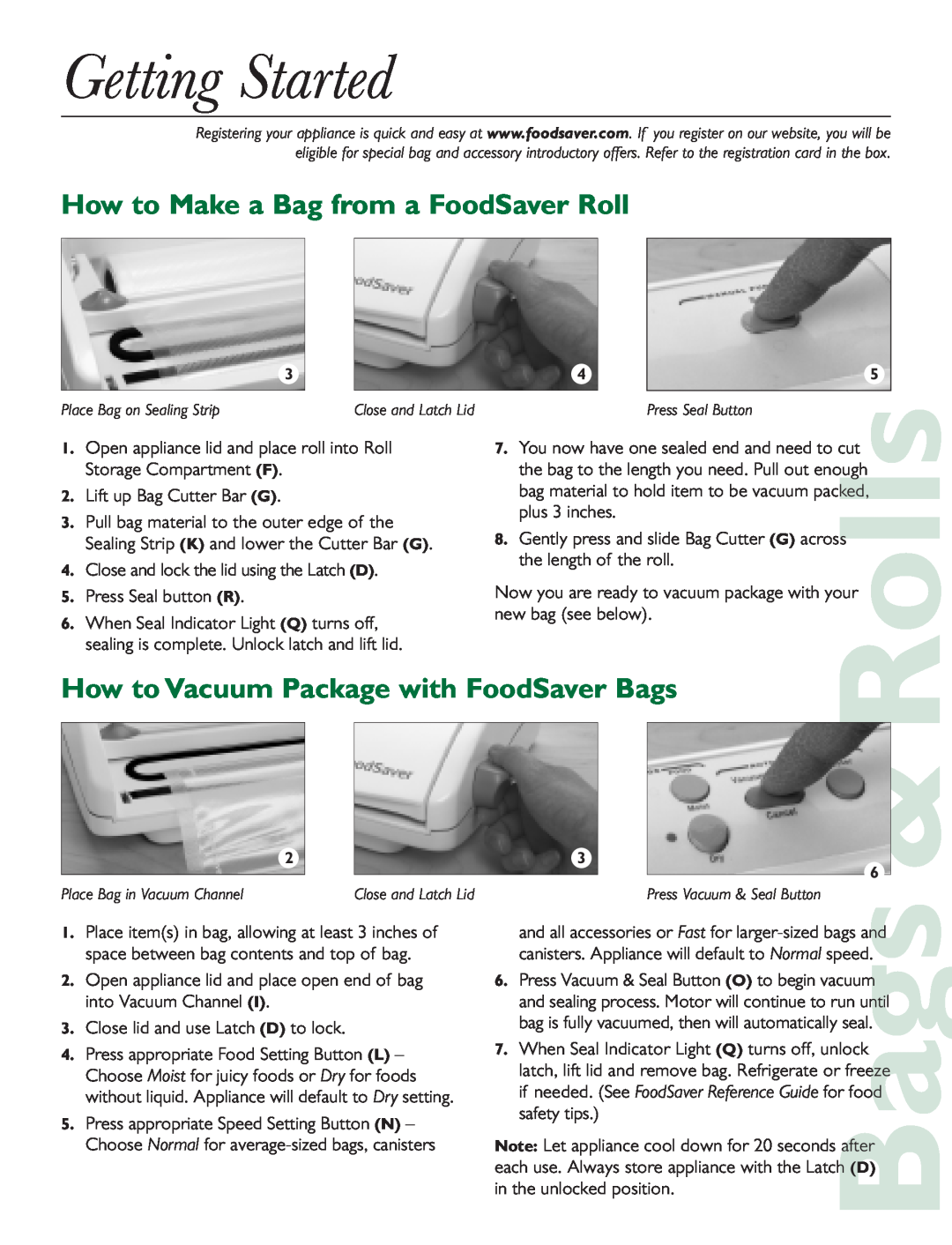 FoodSaver V2480 Getting Started, How to Make a Bag from a FoodSaver Roll, How to Vacuum Package with FoodSaver Bags, Rolls 