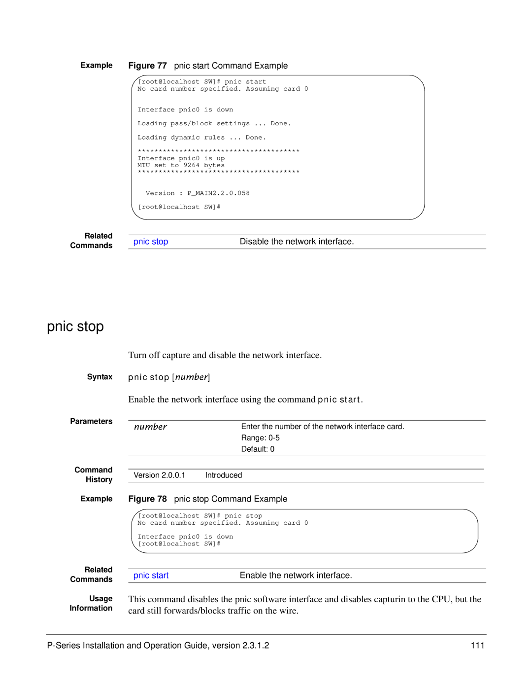 Force10 Networks 100-00055-01 Pnic stop, Turn off capture and disable the network interface, Disable the network interface 