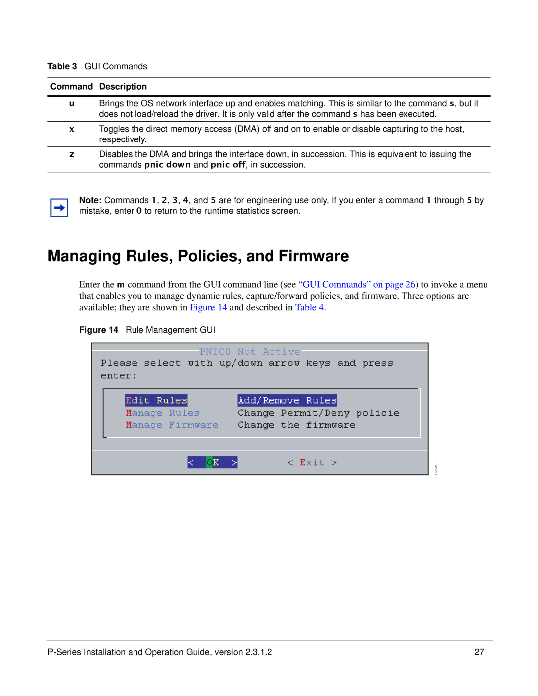 Force10 Networks 100-00055-01 manual Managing Rules, Policies, and Firmware, Rule Management GUI 