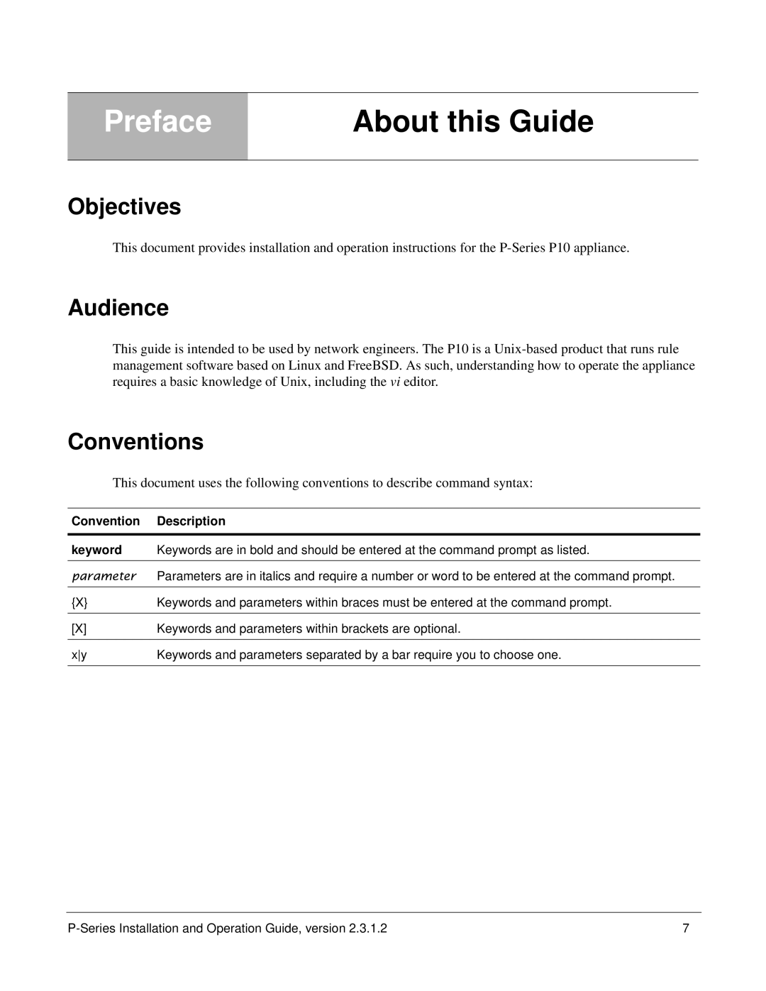 Force10 Networks 100-00055-01 manual Objectives, Audience, Conventions, Convention Description Keyword 