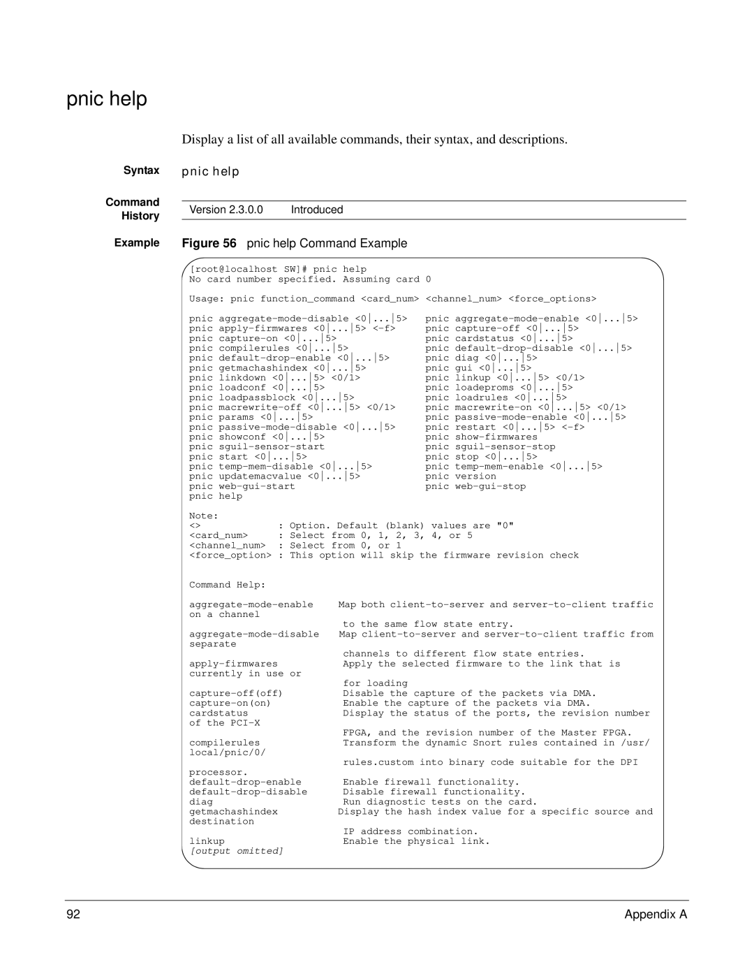 Force10 Networks 100-00055-01 manual Pnic help 