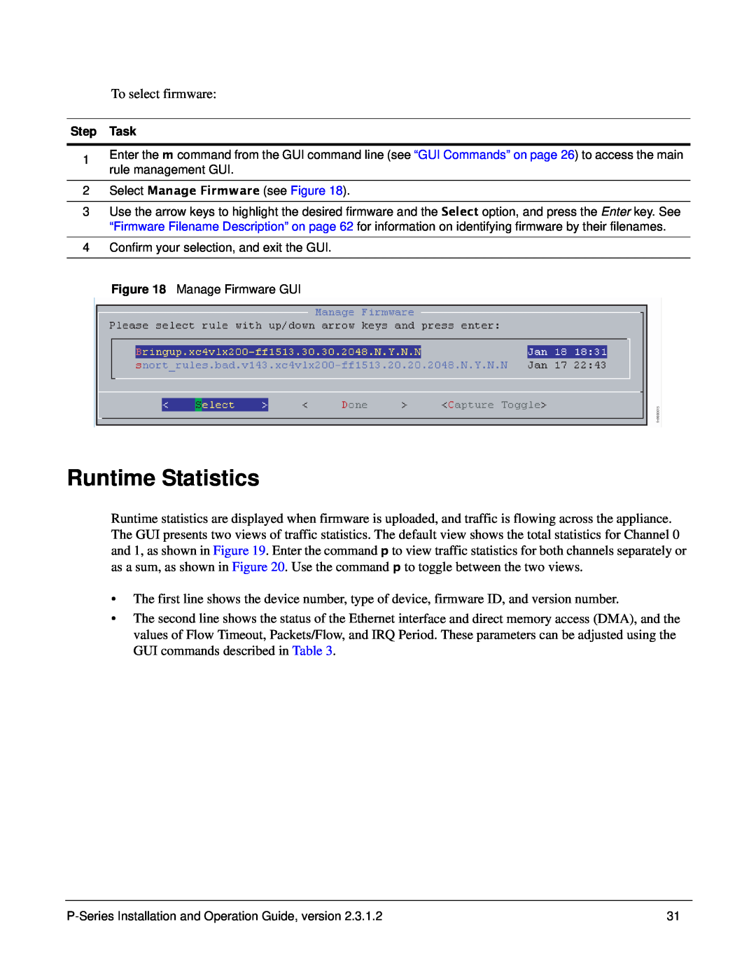 Force10 Networks 100-00055-01 manual Runtime Statistics 