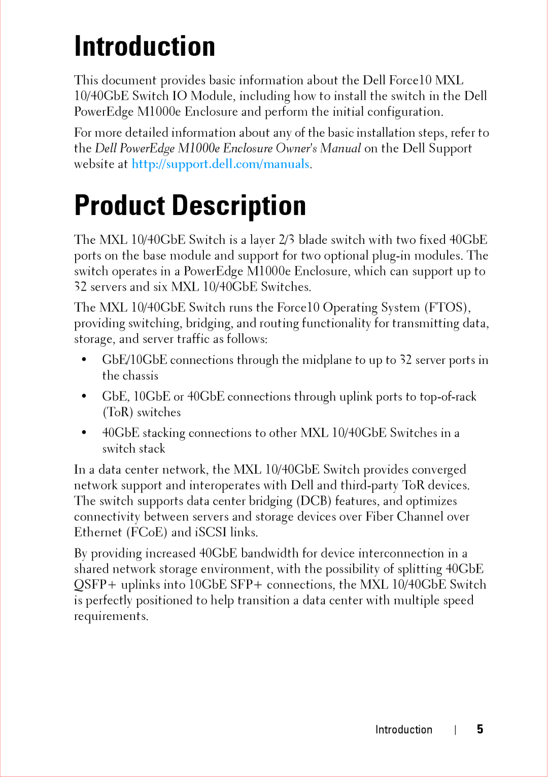 Force10 Networks CC-C-BLNK-LC manual Introduction, Product Description 