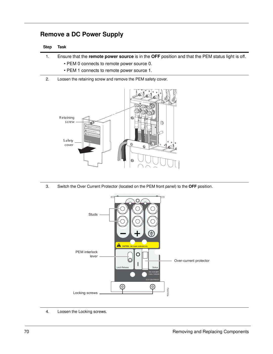 Force10 Networks E1200i manual Remove a DC Power Supply 