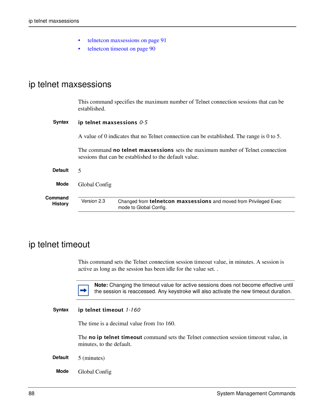 Force10 Networks S2410s manual Ip telnet maxsessions, Ip telnet timeout, Time is a decimal value from 1to, Minutes 