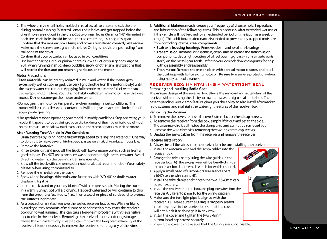 Ford 58064 owner manual Motor Precautions, After Running Your Vehicle in Wet Conditions, Removing and Installing Radio Gear 