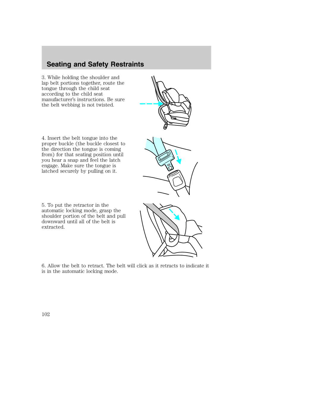 Ford AM/FM stereo manual Seating and Safety Restraints 