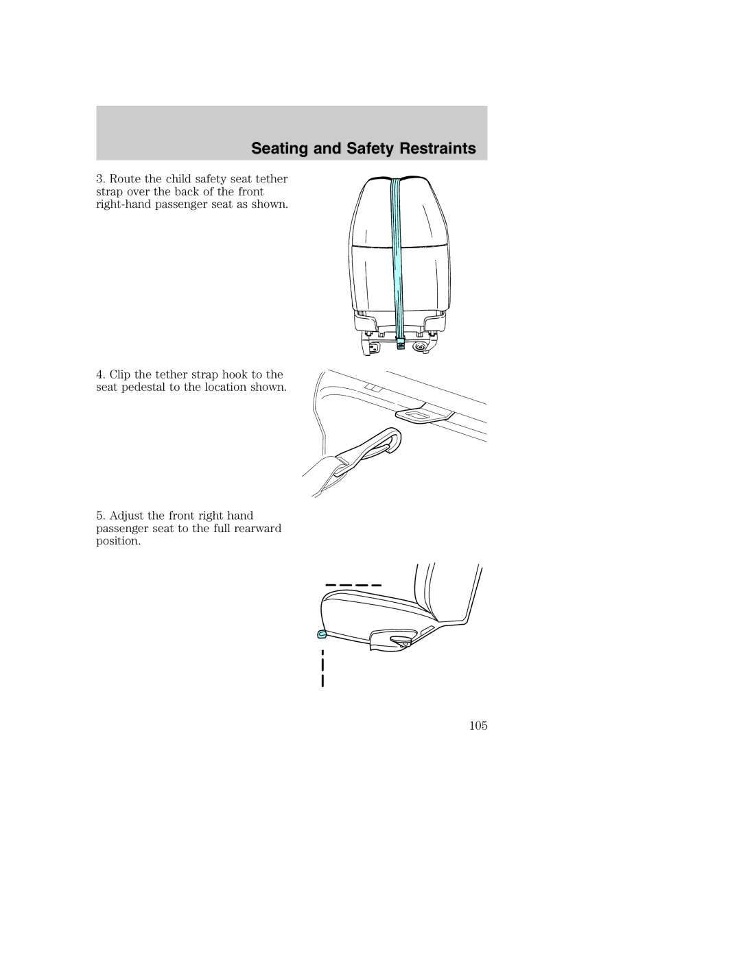 Ford AM/FM stereo manual Seating and Safety Restraints 