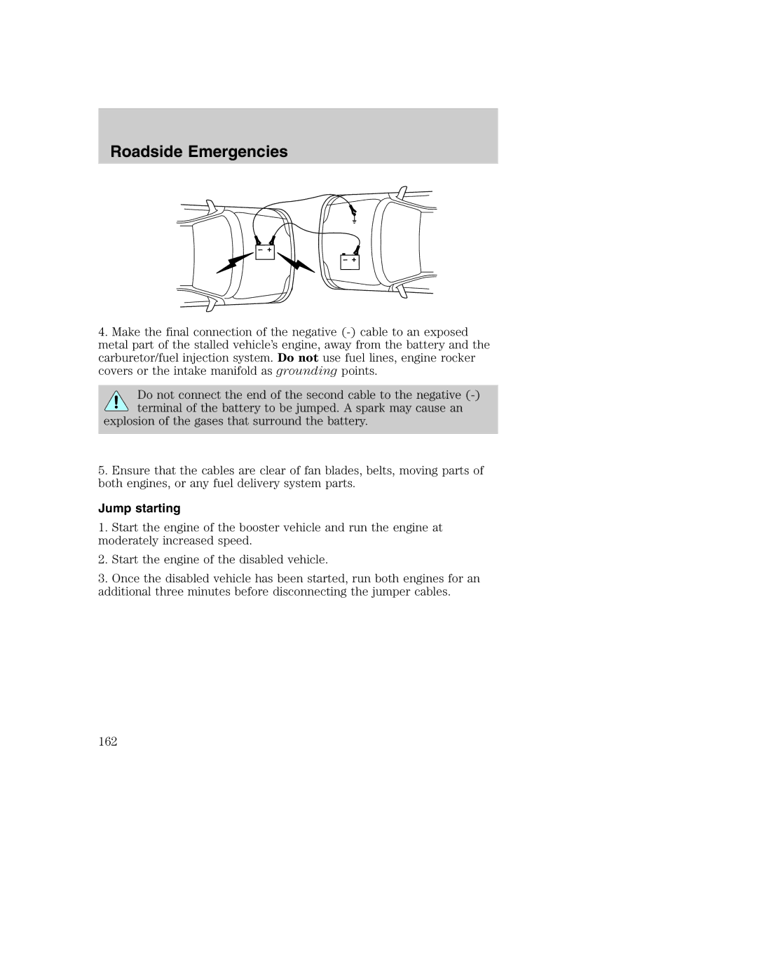 Ford AM/FM stereo manual Jump starting 