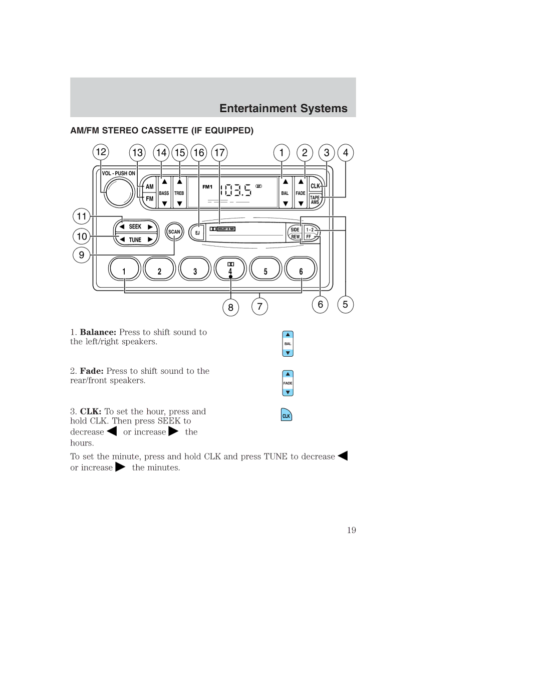 Ford AM/FM stereo manual AM/FM Stereo Cassette if Equipped 