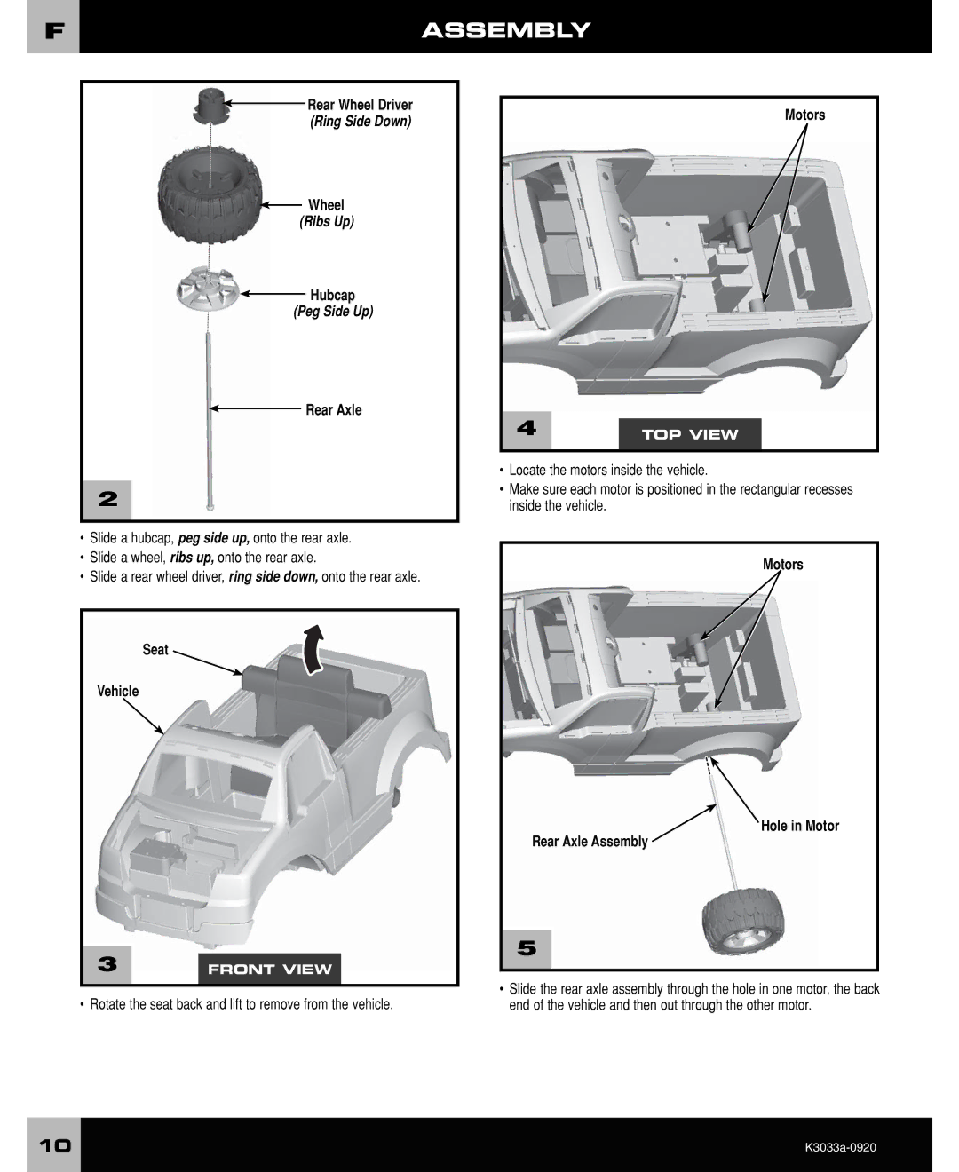 Ford F-150 owner manual Fassembly, Rear Wheel Driver, Seat Vehicle, Motors Hole in Motor Rear Axle Assembly 