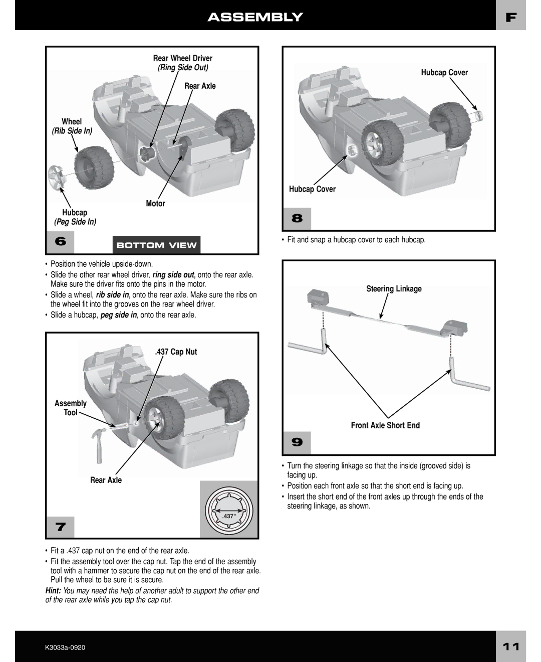 Ford F-150 owner manual Assemblyf, Rear Axle Wheel, Motor Hubcap, Cap Nut Assembly Tool Rear Axle 