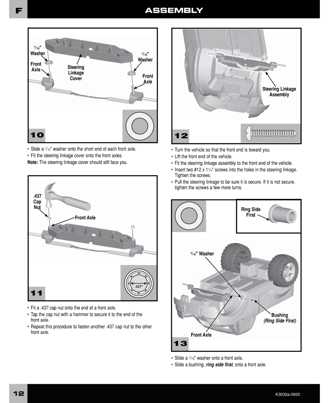 Ford F-150 Washer 7/16 Washer Front AxleSteering Linkage CoverFront, Cap Nut Front Axle, Ring Side First Washer Bushing 