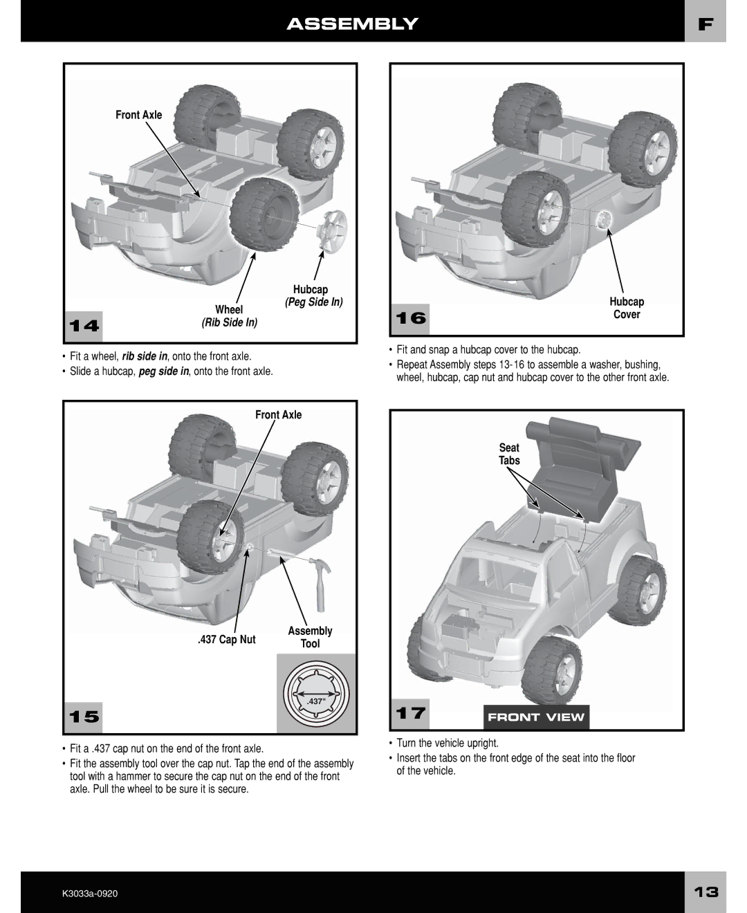 Ford F-150 owner manual Front Axle Cap Nut, Seat Tabs 