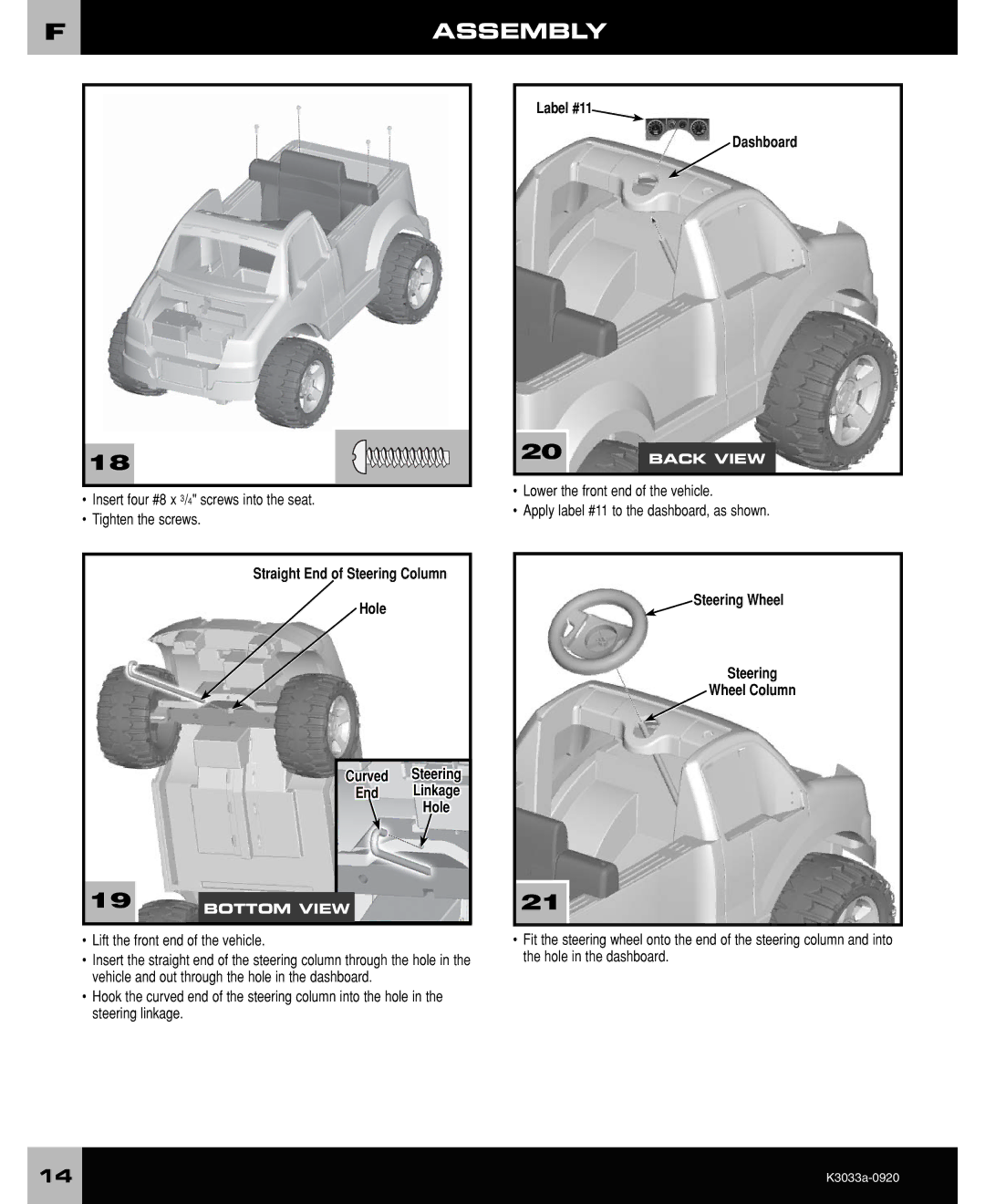 Ford F-150 owner manual Label #11 Dashboard, Steering Wheel Wheel Column 