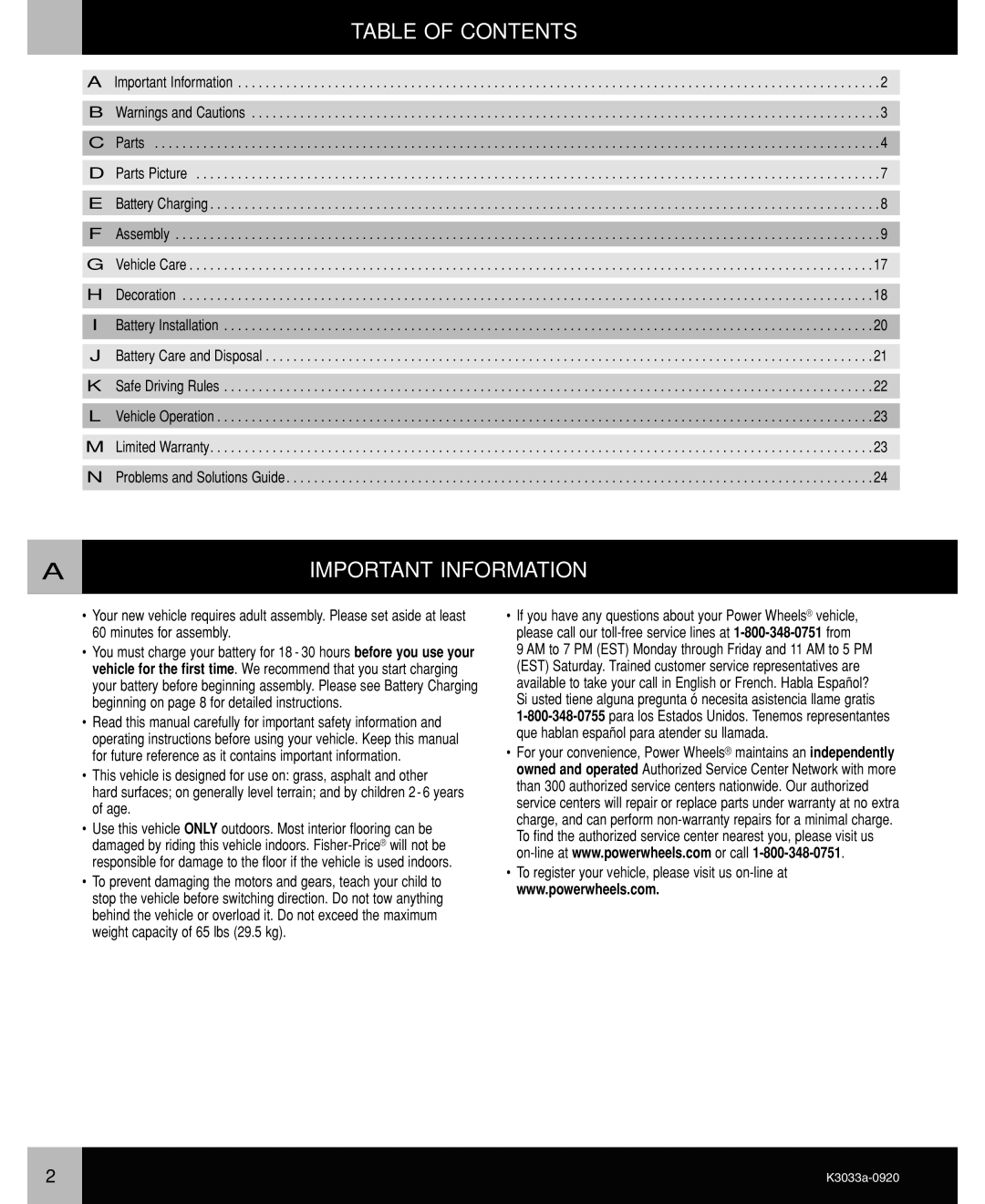 Ford F-150 owner manual Table of Contents, Important Information 