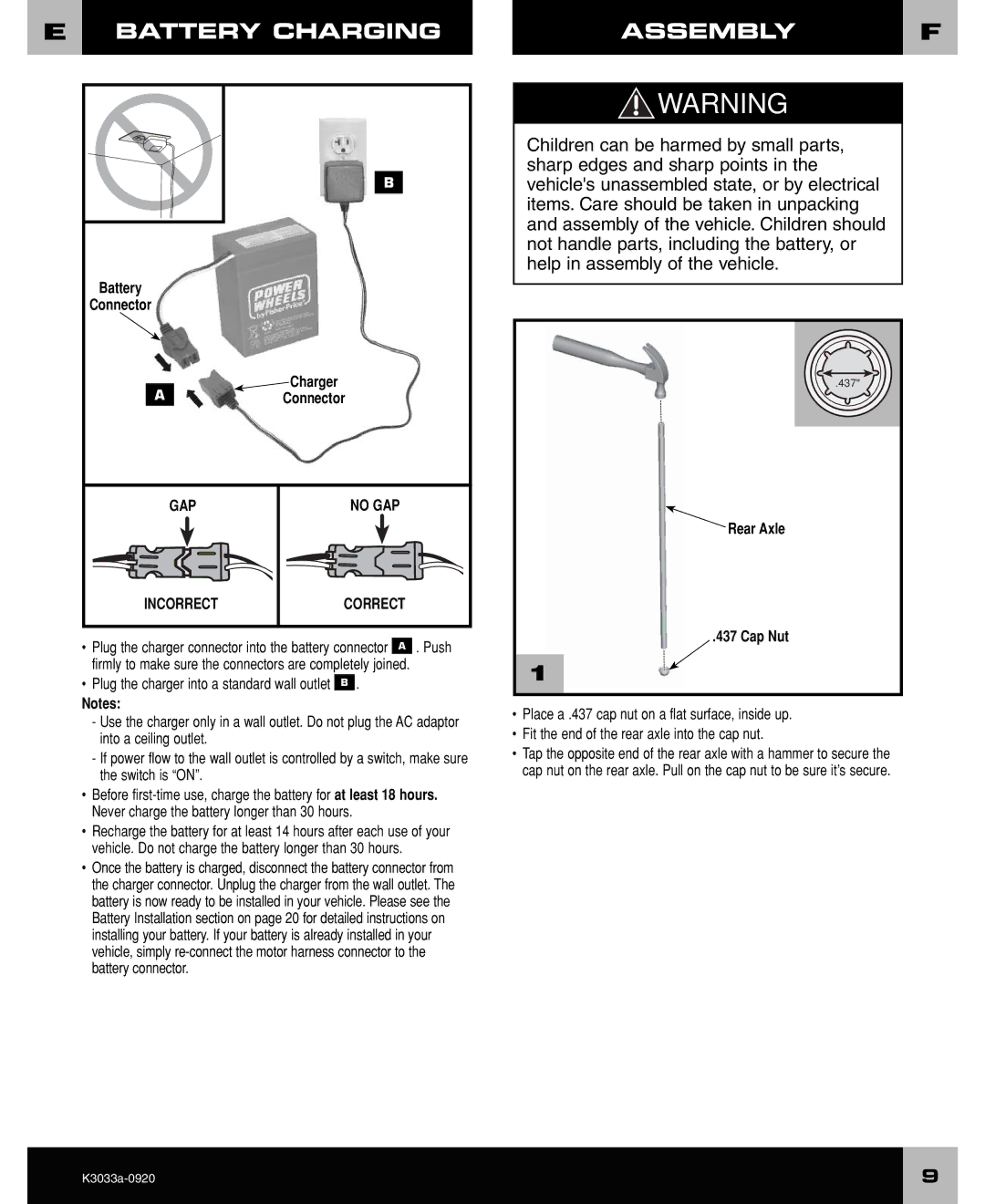 Ford F-150 owner manual Battery Charging Assembly, Rear Axle Cap Nut 