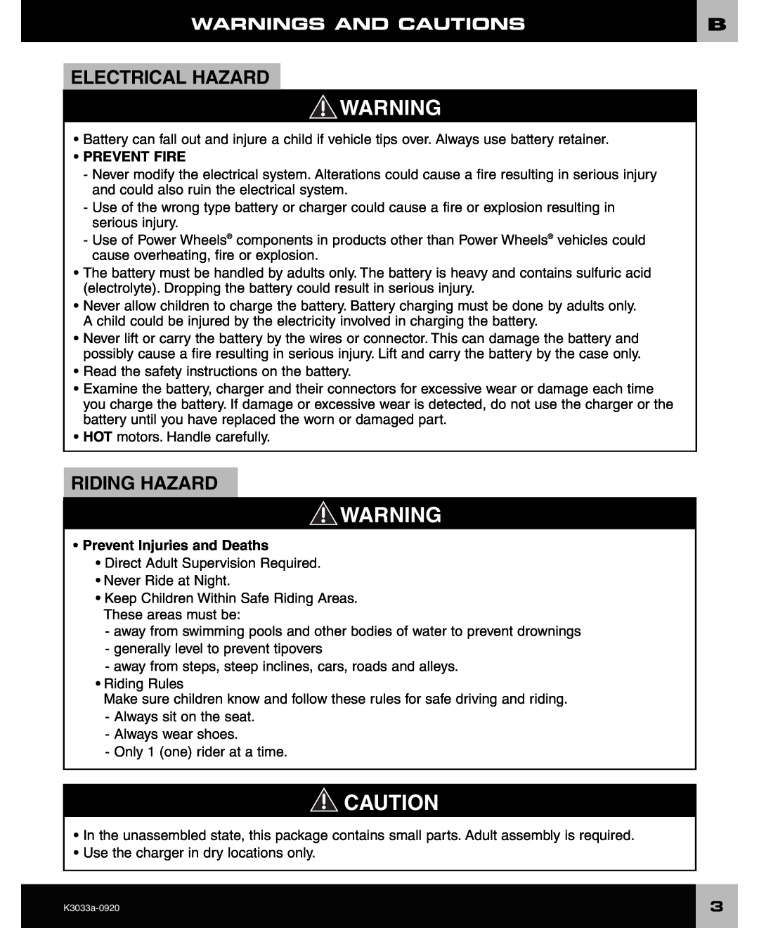 Ford F-150 owner manual Electrical Hazard, Riding Hazard, Warnings And Cautions, Prevent Fire, Prevent Injuries and Deaths 