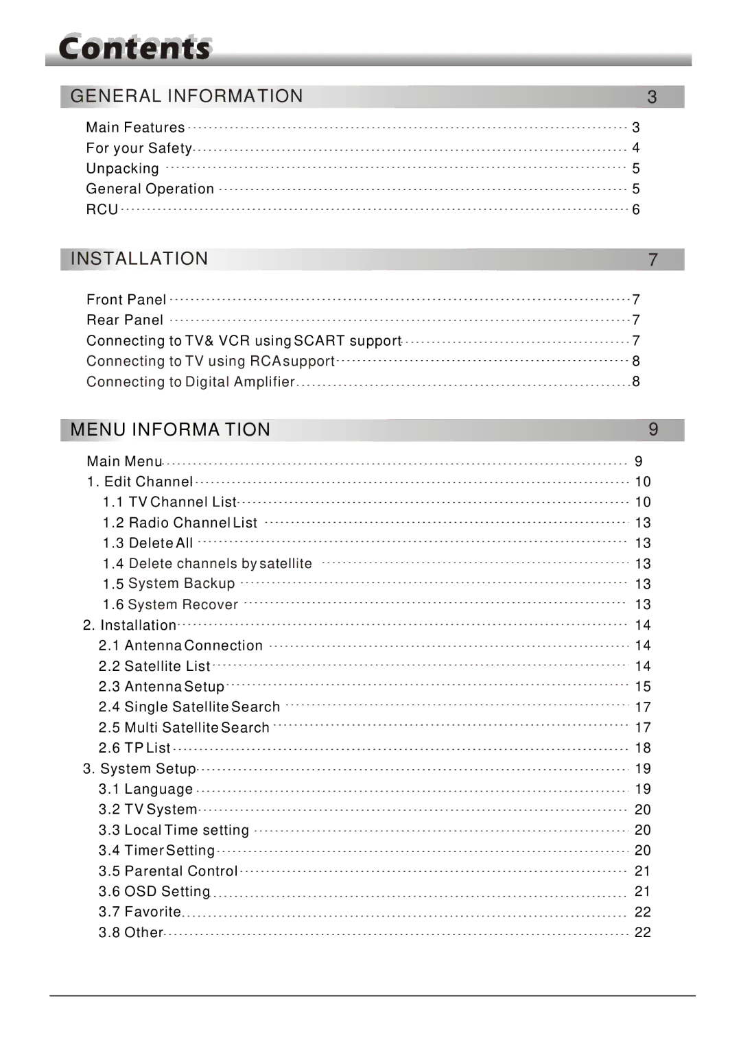 Fortec FS-4500 manual General Information 