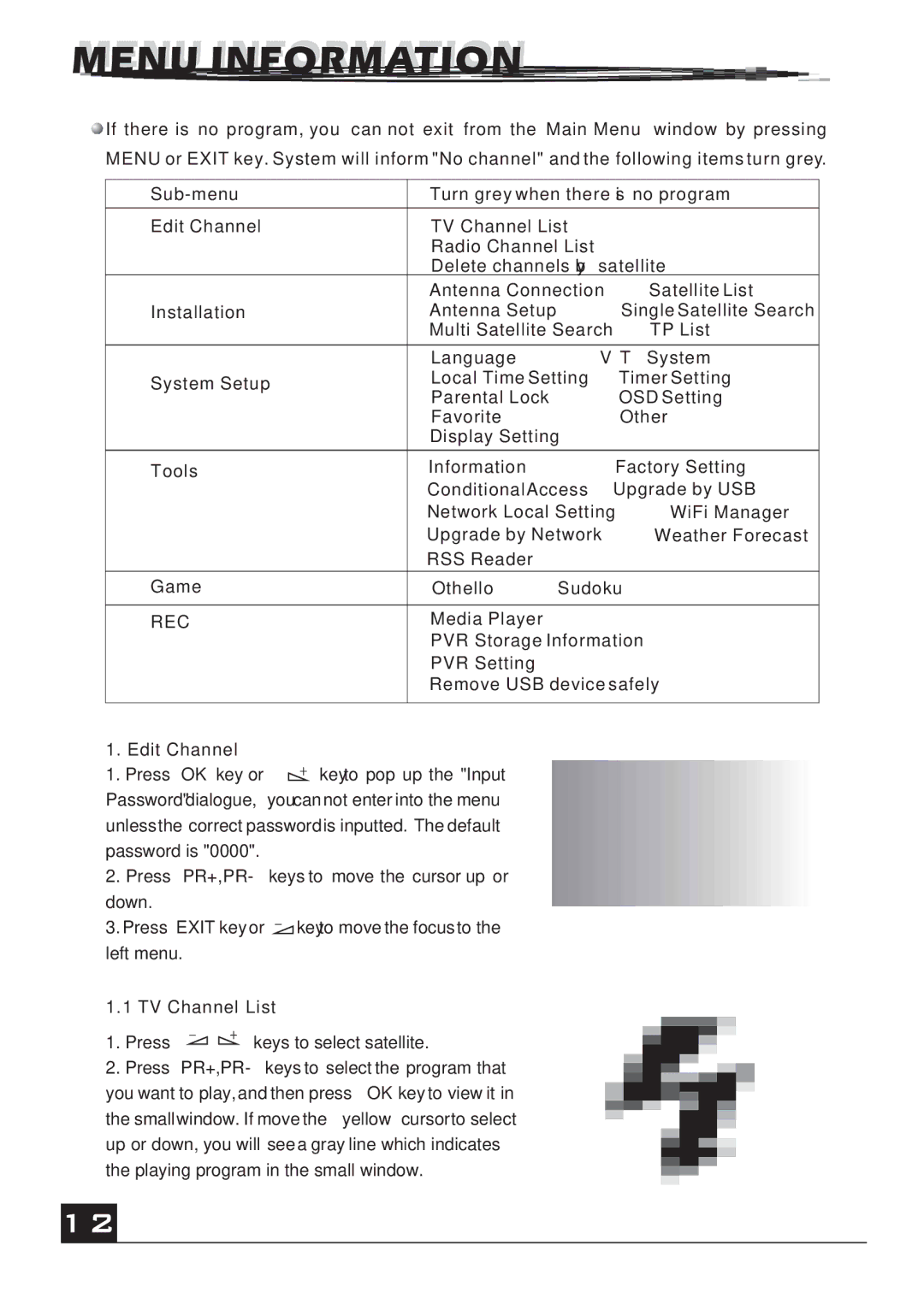 Fortec FSHD-4700 manual Edit Channel, Pr+, Pr, TV Channel List 