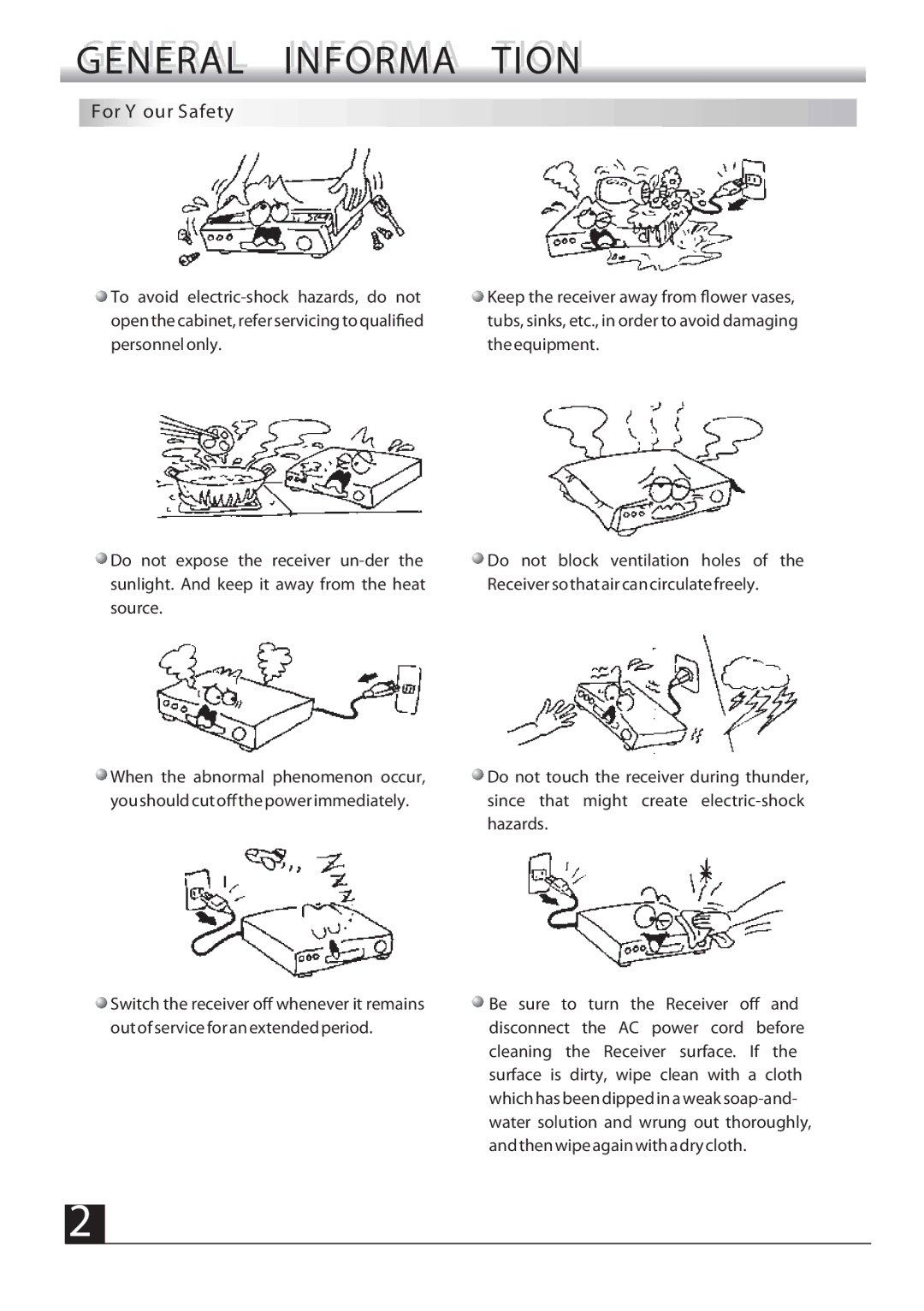 Fortec FSHDT-3300 manual For Y our Safety 