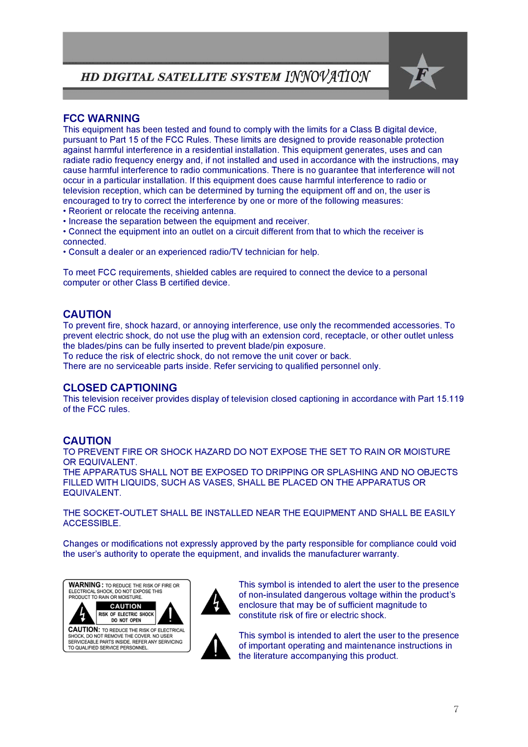 Fortec Innovation manual FCC Warning 