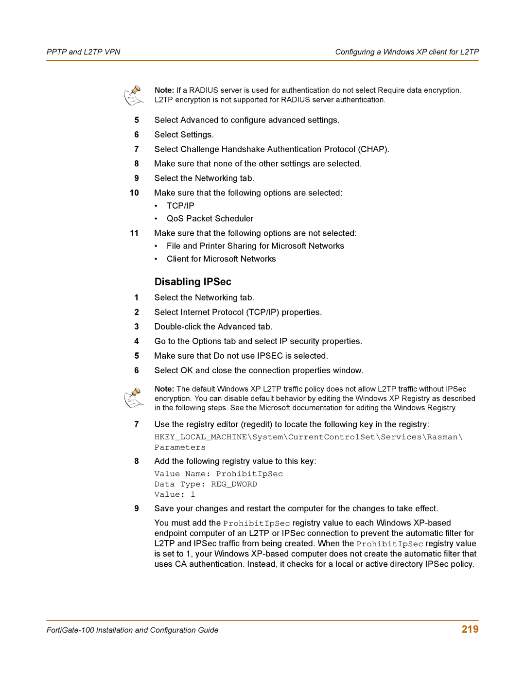 Fortinet 100 user manual 219 