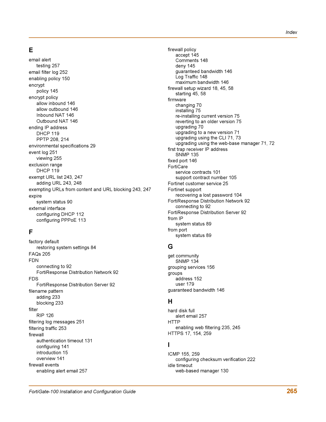 Fortinet 100 user manual 265, Fds 