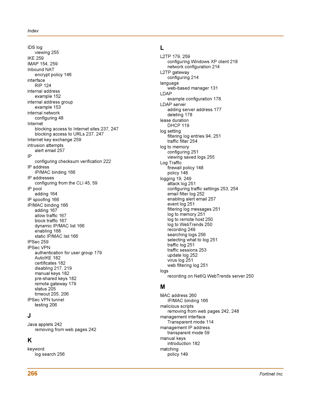 Fortinet 100 user manual 266, Ldap 