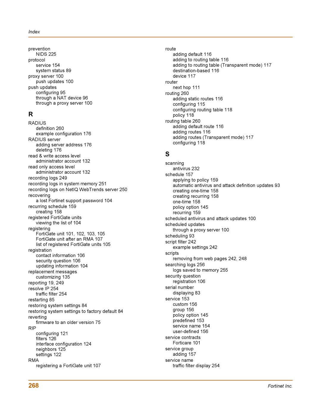 Fortinet 100 user manual 268, Rma 