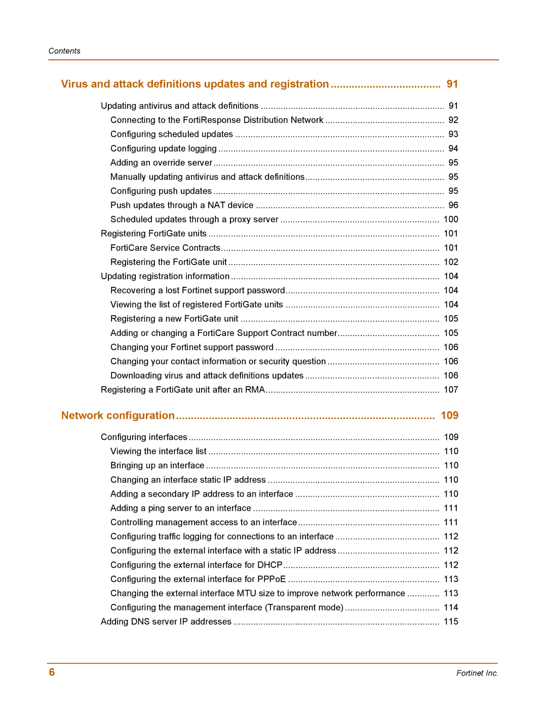 Fortinet 100 user manual Virus and attack definitions updates and registration 