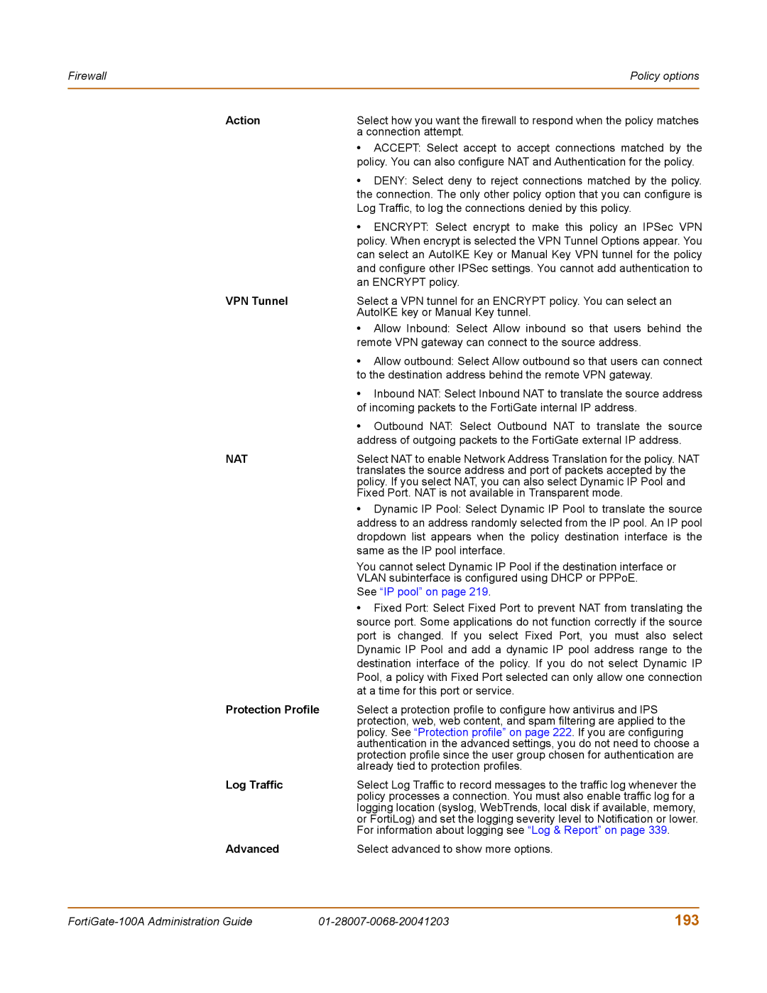 Fortinet 100A manual 193 