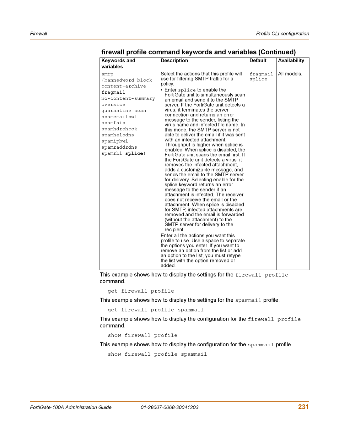 Fortinet 100A manual 231 