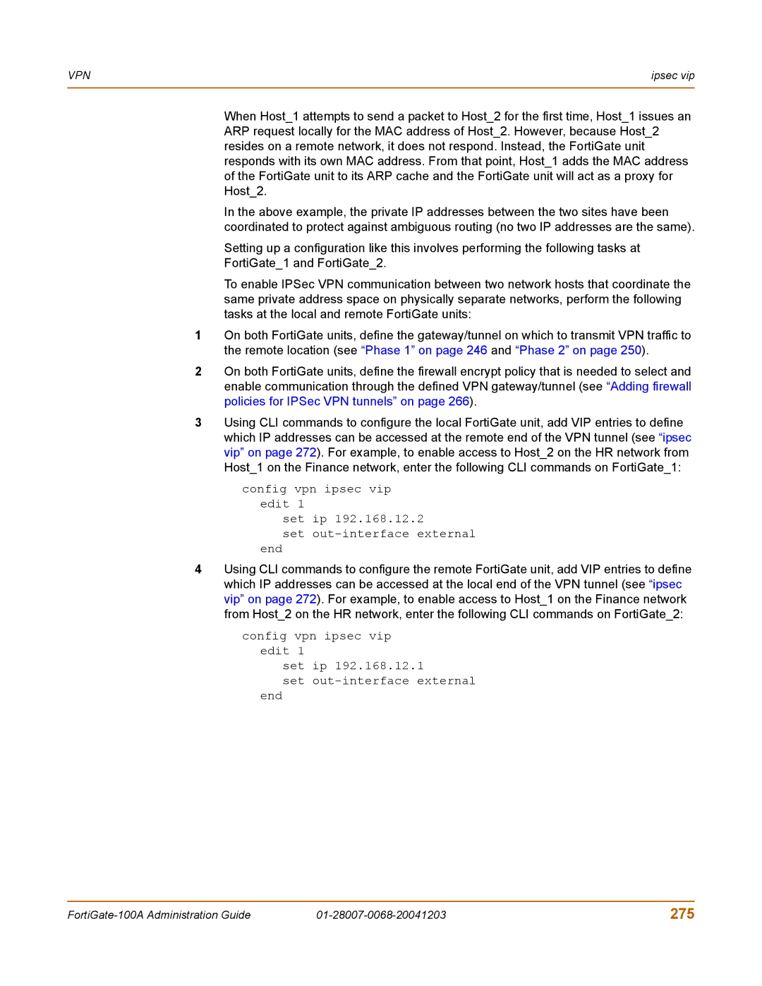 Fortinet 100A manual 275 