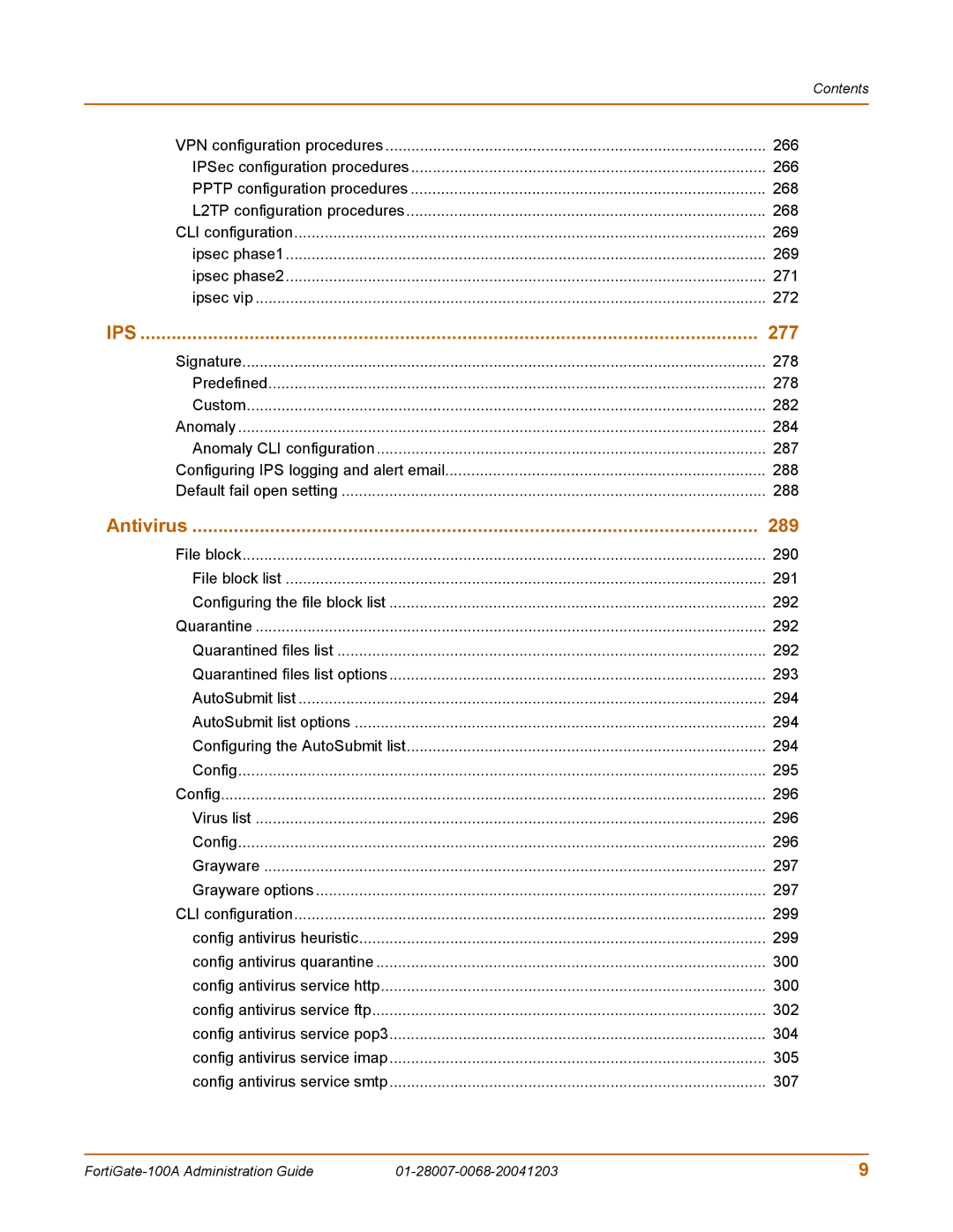 Fortinet 100A manual Ips 