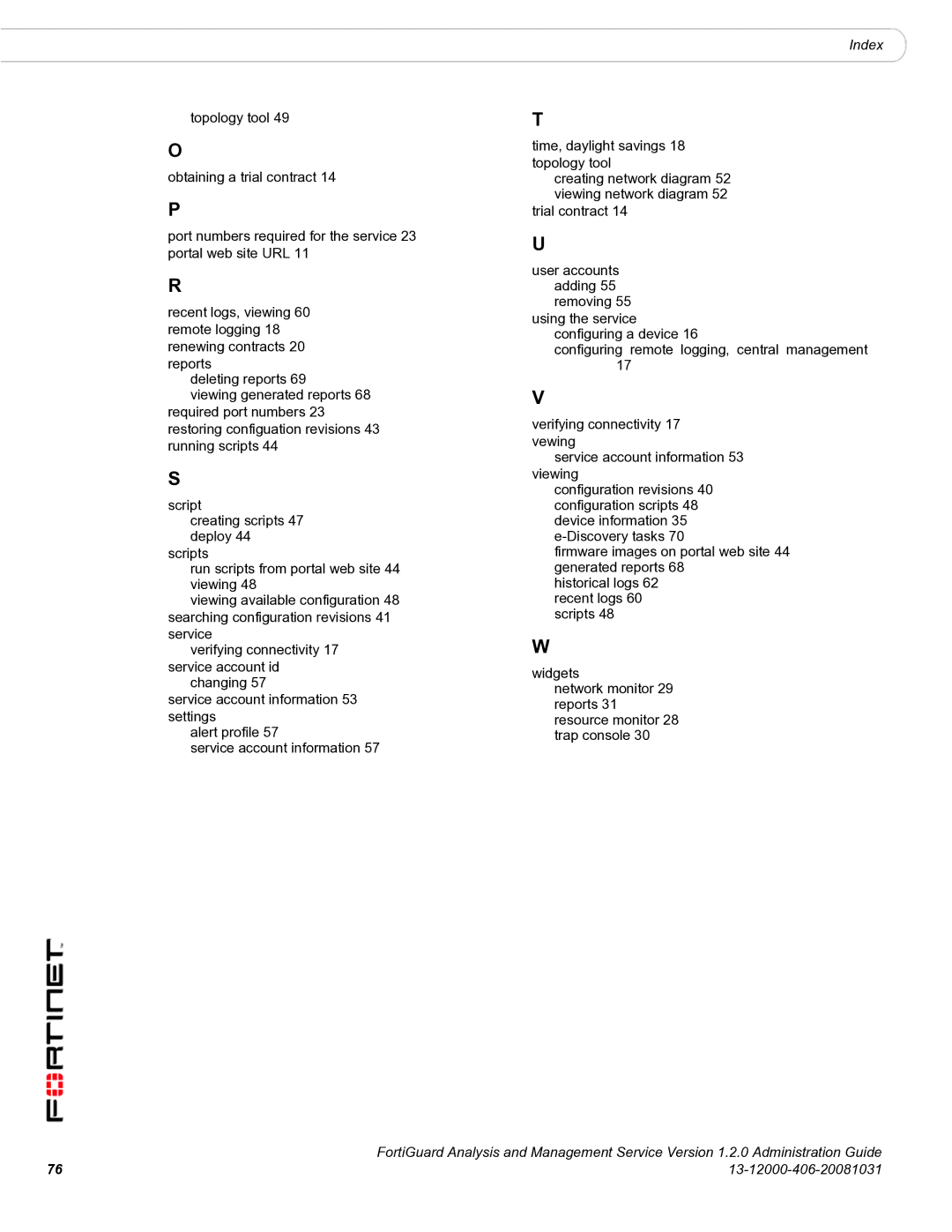 Fortinet 1.2.0 manual 13-12000-406-20081031 