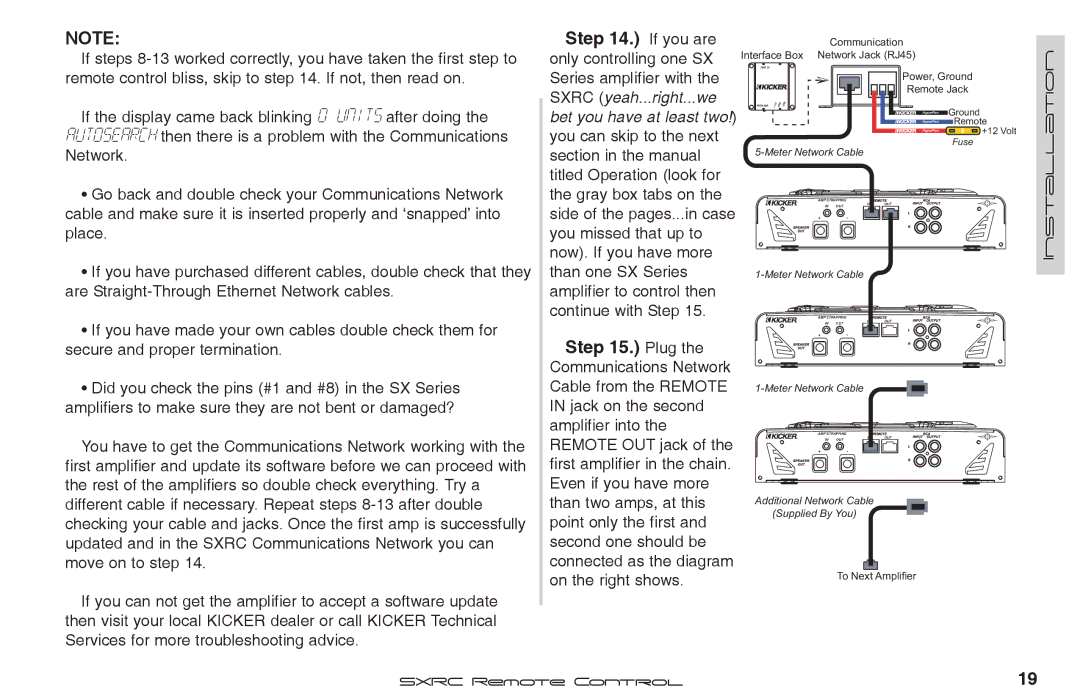 Fortinet 2 SXRC manual Place, Amplifier to control then continue with Step, Secure and proper termination 