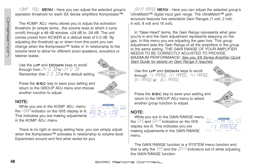 Fortinet 2 SXRC manual Ed-li n e, 1v raanngge, Through from 24.0 db to-24.0 dB, Another group function to adjust 