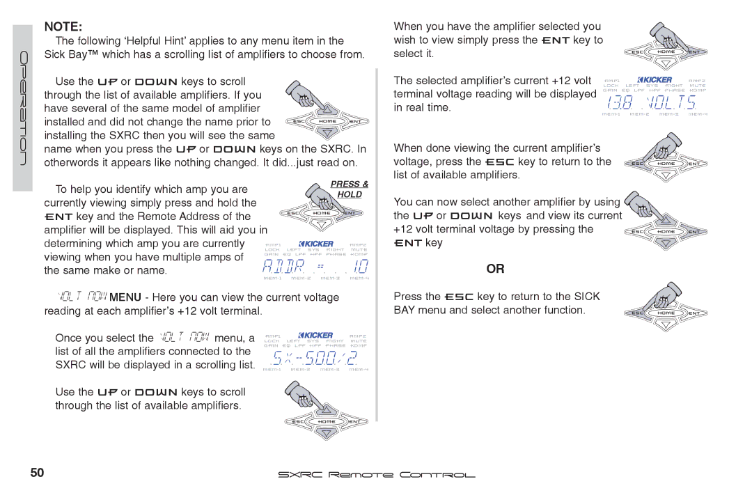 Fortinet 2 SXRC manual Selected amplifier’s current +12 volt Lock, Real time, Viewing when you have multiple amps 