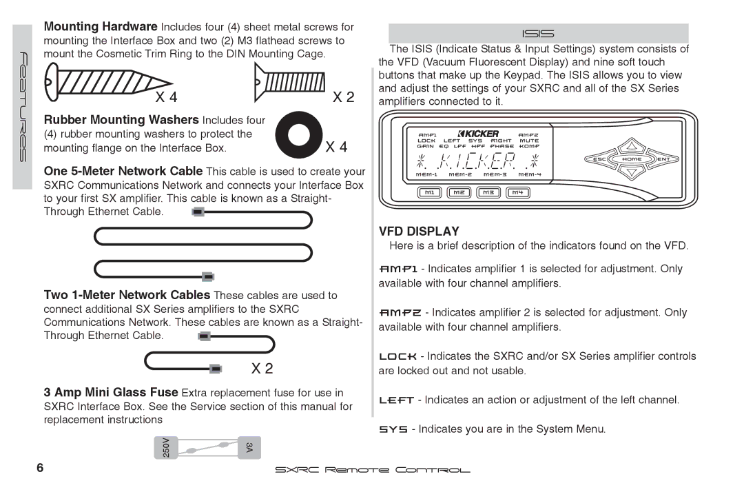 Fortinet 2 SXRC manual Rubber Mounting Washers Includes four, VFD Display 