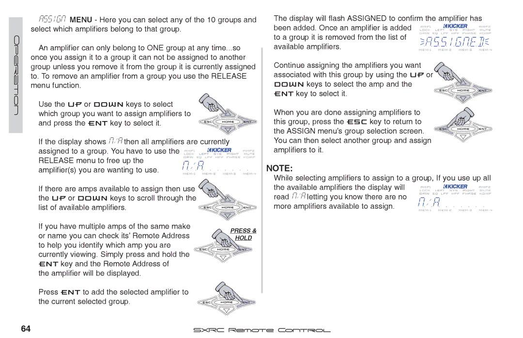 Fortinet 2 SXRC manual Amplifiers you are wanting to use, More amplifiers available to assign 